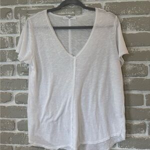 White V-Neck Women's Top